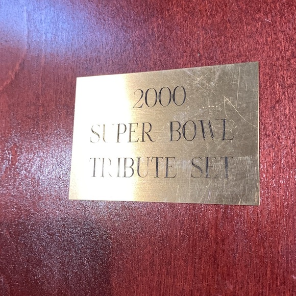 2000 Superbowl Tribute set of 9 - .999 coins and 6 bronze in wood box authentic - Picture 6 of 13